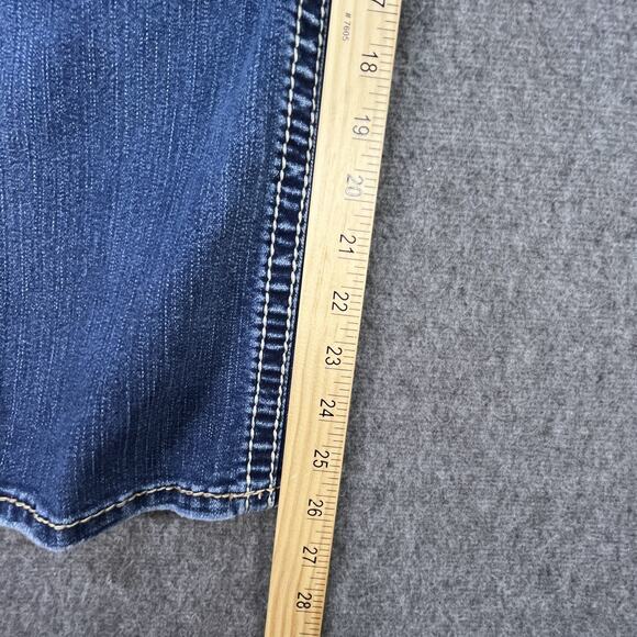 Silver Jeans Suki Capri Jeans Womens 27 Blue Mid Rise Bootcut Contrast Stitching - Picture 4 of 8